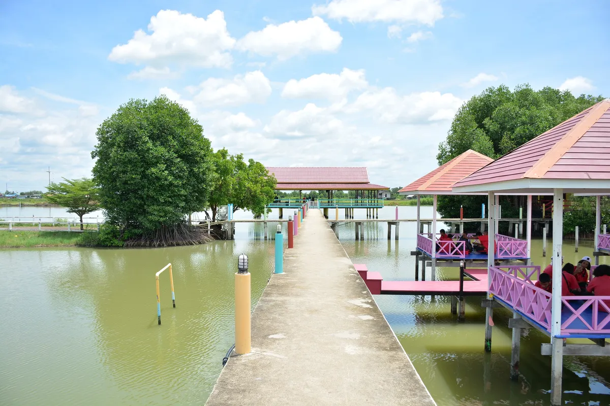 สะพานริมทะเลสาบ จุดชมวิวและถ่ายรูปยอดนิยม บ้านคลองโคนรีสอร์ท
